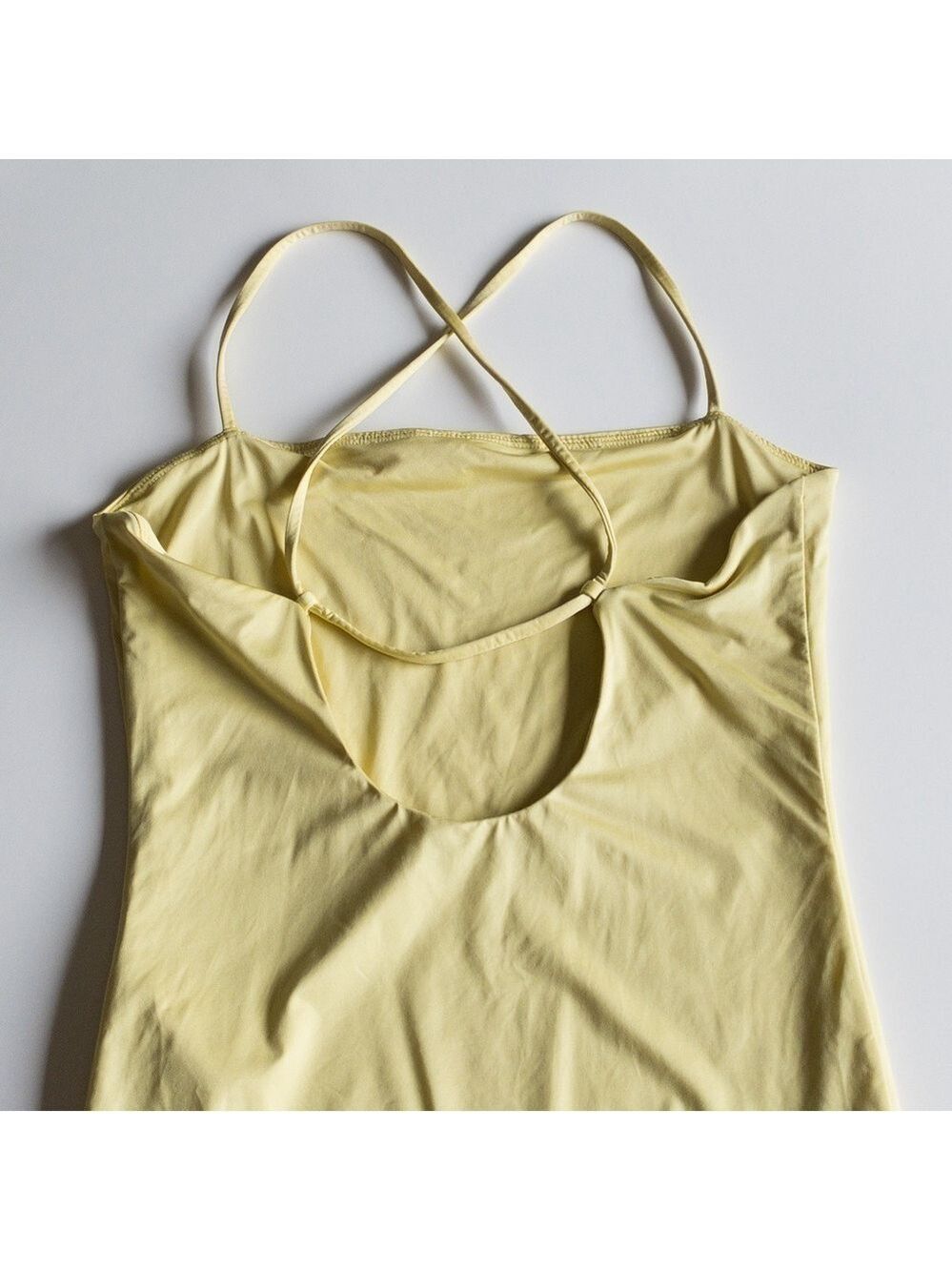 Wilfred Naidoo Criss bodysuit Spaghetti Strap Criss Cross Yellow Womens Small - Picture 5 of 16